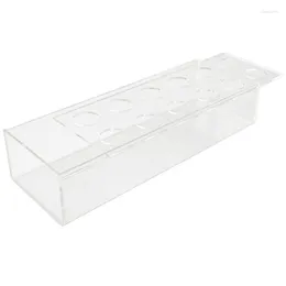 Vases 12 Holes Clear Acrylic Flower Vase Rectangular Floral Centerpiece For Dining Table Rectangle Decorative Modern