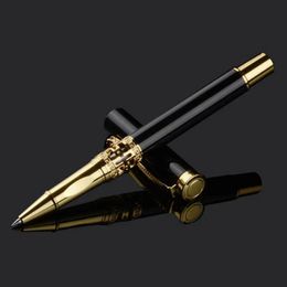 High Quality Hollow Out Sculpture Roller Ball Pen MEtal Golden Black Stationery Office school supplies Writing BALLPOINT PEN 240111