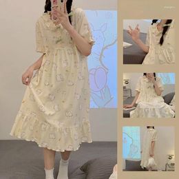 Women's Sleepwear 2024 Fashion Girls Sweet Nightgowns Summer Elegant Short-sleeved Pyjamas Lady Casual Sleepshirts Kawaii Nightdress