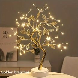 1pc LED Branch Tree Lights, USB And Battery Operated 2 Mode, Touch Switch, Copper Wire Tree Lights, Outdoor And Interior Decoration, Christmas Party Table Lights