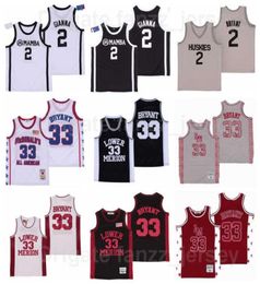 Moive Aughter 2 GIGI Gianna Jersey Maria Onore Lower Merion College Mcdonalds All American Breathable Pure Cotton Black Red White 9097845