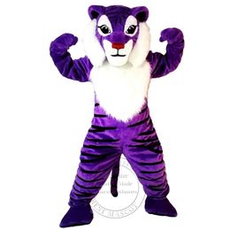 Halloween High Quality Purple Tiger mascot Costume for Party Cartoon Character Mascot Sale free shipping support customization