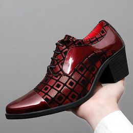 Men Formal Shoes High Heels Business Dress Shoes Male Oxfords Pointed Toe Formal Shoe for Man Luxury Wedding Party Leather Shoe 240110