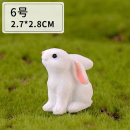 Other Arts And Crafts Naughty Rabbit Micro Landscape Resin Animal Diy Decoration Zodiac White Gift Family Accessories Drop Delivery Otvae