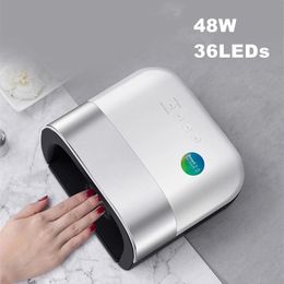 48W Smart UV LED Lamp Nail Dryer 36PCS LEDs Gel Polish Intelligent Auto Sensor One Hand Nails Dryers Quickdrying Equipment 240111