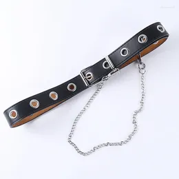 Belts Ins Women Punk Gothic Solid Chains Belt Fashion Street Adjustable Leather Clothing Accessories