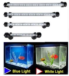 Aquarium Fish Tank 9121521 LED Light BlueWhite 18283848CM Bar Submersible Waterproof Clip Lamp Decor EU Plug3376221