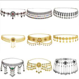 Elegant Chain Belt Professional Belly Dance Tribal Waist Belt Adjustable Metal Chain Belt for Tribal Belly Dance Silver Gold 240110