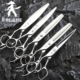 FnLune Left Hand 60 Professional Hair Salon Scissors Cut Barber Accessories Haircut Thinning Shear Hairdressing Tool 240110