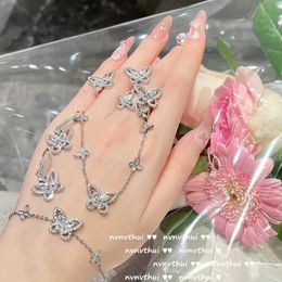 Sets New Fashion 925 Stamp Jewellery Set Female Micro Set Zircon Stone Elegant Butterfly Wedding Banquet Ring/Earring/Bracelet/Necklace