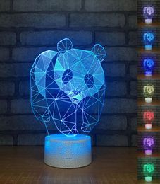 Panda Shape 3D Table Lamp LED Night Light 7 Colours Changing Bedroom Sleep Lighting Home Decor Gifts6594844