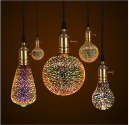 3D LED Lamp Edison Light Bulb Vintage Decoration E27 110V 220V LED Filament lamp Copper Wire String Replace Incandescent Bulb3783413