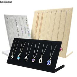 Display 3 Size L pendant Rack Jewelry Display Stand More Style New Item 5 Colors Velvet Material For Necklace Display Packaging Storage