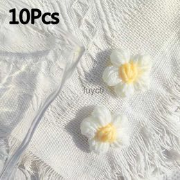 Other Arts and Crafts Hand-knitted Flower Applique Sew On Patches Milk Cotton Wool Floral Petals Flower Clothing Accessory Shoes Hats Craft YQ240111