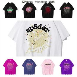 Graphic Tee T-Shirt Pink Young Thug Sp5der 555555 printed Spider Web Pattern cotton H2Y style short sleeves Top Tees hip hop size XS-XXL S1F1