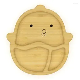 Plates Frog Wooden Dinner Plate Bowl Tableware With Silicone Suction Cup Cartoon