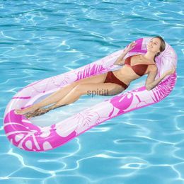 Other Pools SpasHG Summer Water Inflatable Float Row Inflatable Pool Accessories Adult Water Recliner with Net Portable Water Hammock Floating Bed YQ240111