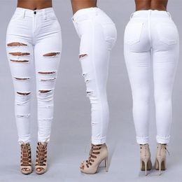 Jeans Women's Ripped Tight Sexy Large Size Skinny Pants Jeans for Women