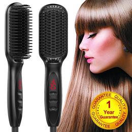 Portable Fast Heating Hair Straighteners Comb for Wig Professional Original Ionic Hair Styling Appliances Iron for Women 240111