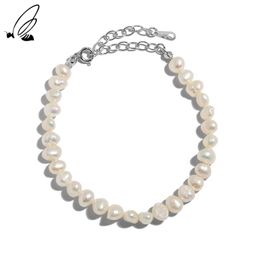 Bangles S'STEEL Baroque Freshwater Pearl Design Bracelet Sterling Silver 925 Bohemian Personalized Bracelet Gift For Woman Fine Jewelry