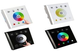 RGB RGBW Single Color Wall Mounted LED Controller Switch Touch Panel Controllers For 3528 5050 5630 LED Strip Lights Lamp Black Wh1508536