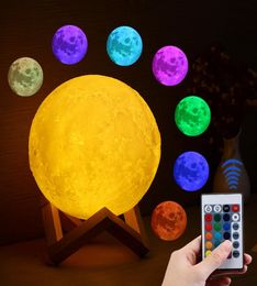 LED Moon light REMOTE CONTROL Usb holiday sleep rechargeable Creative dream table night lamp Colourfully Touch Decor Bedroom GIFT4583329