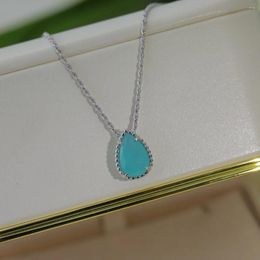 Pendant Necklaces High Quality Silver Colour Light Blue Stone Full Zricon Water Drop Sets For Women Luxury Jewellery DN050