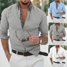 Men's Casual Shirts Fall Spring Men Shirt Lapel Button Long Sleeve Single-breasted Slim Fit Formal Business Style