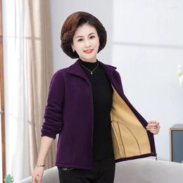 Women's Hoodies 2024 Autumn Winter Sweatshirt Women Outerwear Fashion Loose Mother Wear Outdoor Fleece Tops Long-sSleeved Cardigan Jacket