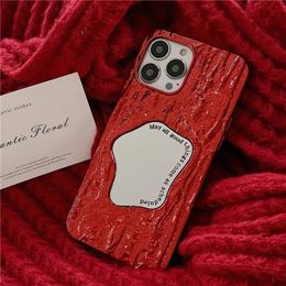 Cute Candy Colour Mirror 3D Rock Pattern Phone Case For iPhone 15 14 13 12 11 Pro Max Soft Shockproof Back Cover Factory