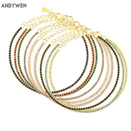 Bangles KIKICHICC 925 Sterling Silver Gold Full Zircon Charm Chain Bracelet Colourful Spring Summer Jewellery 2021 Party Crystal Luxury