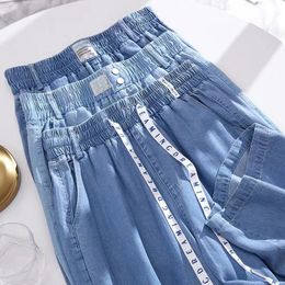 Jeans New Fashion Slouchy Streetwear Blue Baggy Jeans for Women High Waisted Soft Pleasantly Cool Girls Boyfriend Denim Wide Leg Pants