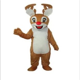 2019 With one mini fan inside the head Christmas red nose reindeer deer mascot costume for adult to wear308r