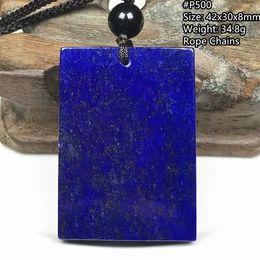 Pendants Natural Royal Blue Lapis Lazuli Pendant Necklace Jewellery For Women Men Love Gift Healing Crystal Stone Energy Beads Silver AAAAA