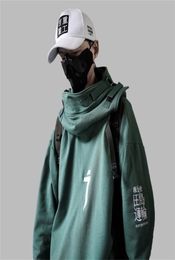 HOUZHOU Men039s Sweatshirt with Hood Techwear Harajuku Hip Hop Graphic Hoodies Sweatshirts Skateboard Coat Japanese Streetwear 1975529