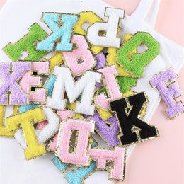 A-Z Felting Sticker Large Pink Towel English letter Patches for Clothes Embroidery Appliques Clothing name Diy Craft Accessories224J