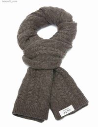 Scarves LONGMING New Women's Scraf Winter % Merino Wool Men Cashmere Scarves for Ladies Knitted Wrap Shawl Warm Autumn Luxury Muffler Q240111