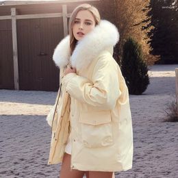 Women's Trench Coats Pai Overcomes Thickened Winter Coat Work Clothes Cotton 2024 Short Korean Loose Zipper Hoods