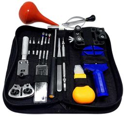 Whole-16PCs Professional Universal Watch Tools Watch Repair Tool Kit Portable Watchmaker Pin Remover Hammer Pliers Opener Adju289S