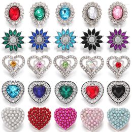 Charm Bracelets 10pcs/lot 2024 12mm Snap Button Jewelry Heart Flower Mini Metal Buttons For Bracelet Necklace Earrings