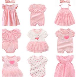 "Adorable Pink Princess Newborn Baby Girl Clothing Sets for Birthday Party - Perfect Summer Dresses for Little Girls"