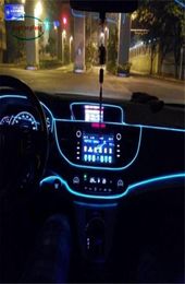 1pcs 1m Flexible EL Wire Noen Light 10 Colors DC 12V Car Interior LED Strip Light Auto DIY Atmosphere Lamp8729377
