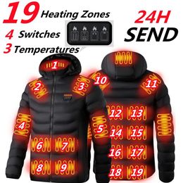 Jackets NEW 19 Areas Men's Heated Jacket USB Electric Heating Jackets Vest For Men Winter Outdoor Warm Sprots Thermal Coat Parka Jacket