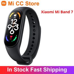 Watches Original Xiaomi Mi Band 7 Blood Oxygen 1.62'' AMOLED Screen Magnetic Charge Always On Watch Face Smart Band 6 Color Strap
