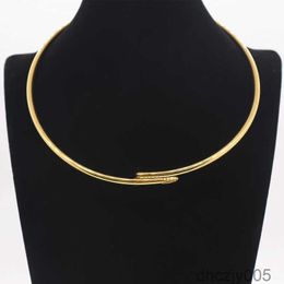 Designer Necklace Pendant Titanium Jewellery Wholesale Ladies Smooth Hard Ring Necklace Classic Nail Drill Collar VL1N VL1N JGZ1