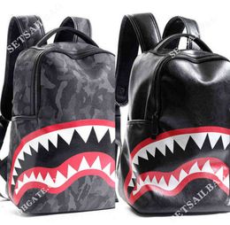 Backpack Style Backpacks designer Men's Backpack Travel handbag Fashion Lattice Backpack Student Schoolbag Large Capacity Shark Bag Street Man Bookbag