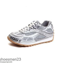 2024 Shoes Botteega Venetas Mens Fashion Designer Women Sneakers Netizen Same Style Casual Silver Versatile Sports Sneaker New Grid Orbit T1YHl