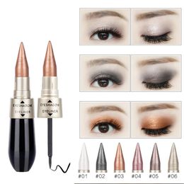 HEALLOR 2 in 1 Liquid Eyeshadow Pen Eyeliner Lasting Shimmer Shine Eye Shadow Sticker Waterproof Glitter Liner 240111