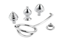 New Anal hookbutt plugs Set 5pcs in one Metal stainless steel anal hook delay ring dual Uses anal Expansion Masturbation Lock Rin3033944