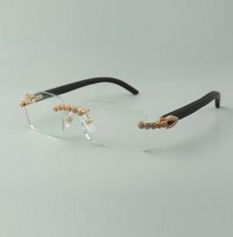 Designer bouquet diamond glasses Frames 3524012 with black wood temples and 56mm lens for unisex2766173